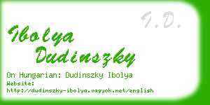 ibolya dudinszky business card